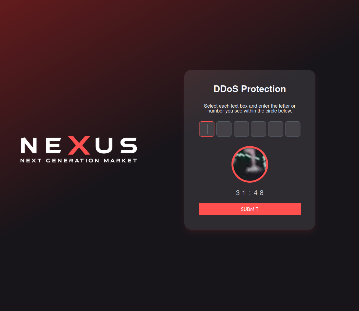 Nexus DDoS protection status screen